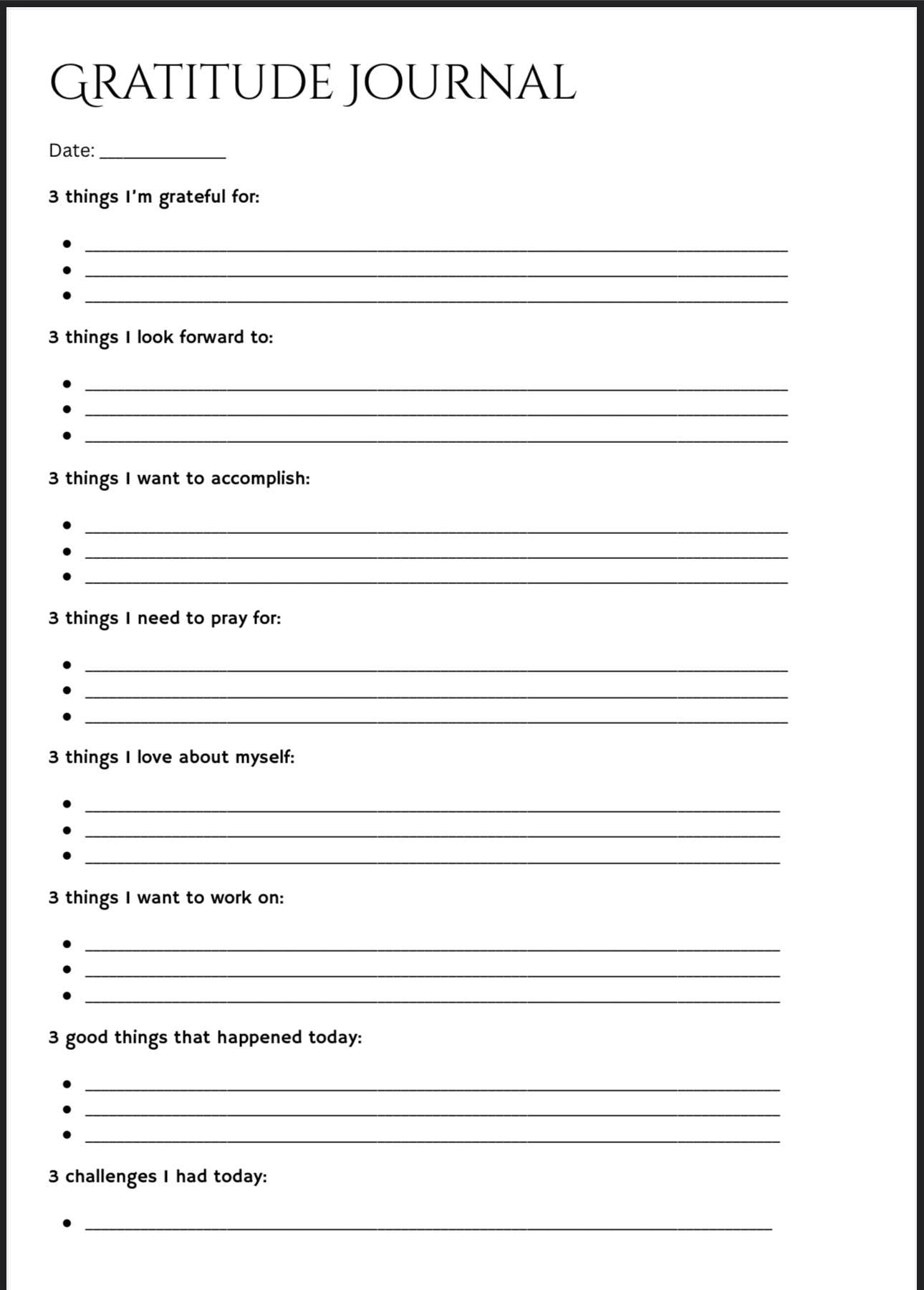 Gratitude Journal